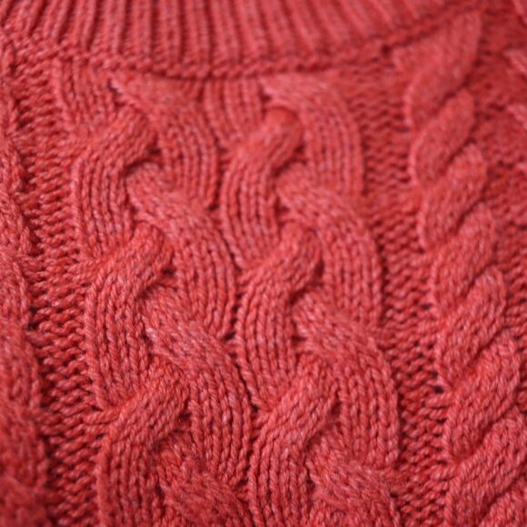 Croft & Barrow Red Vintage Sweater Medium 3/4 Sleeve Scoopneck - Picture 6 of 12